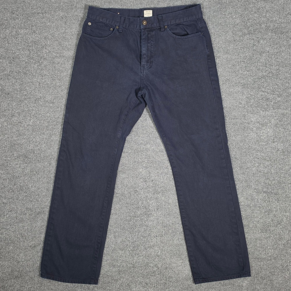 J.Crew Mens Vintage Slim Straight Pants Navy Blue 33x30 Casual Trousers‎